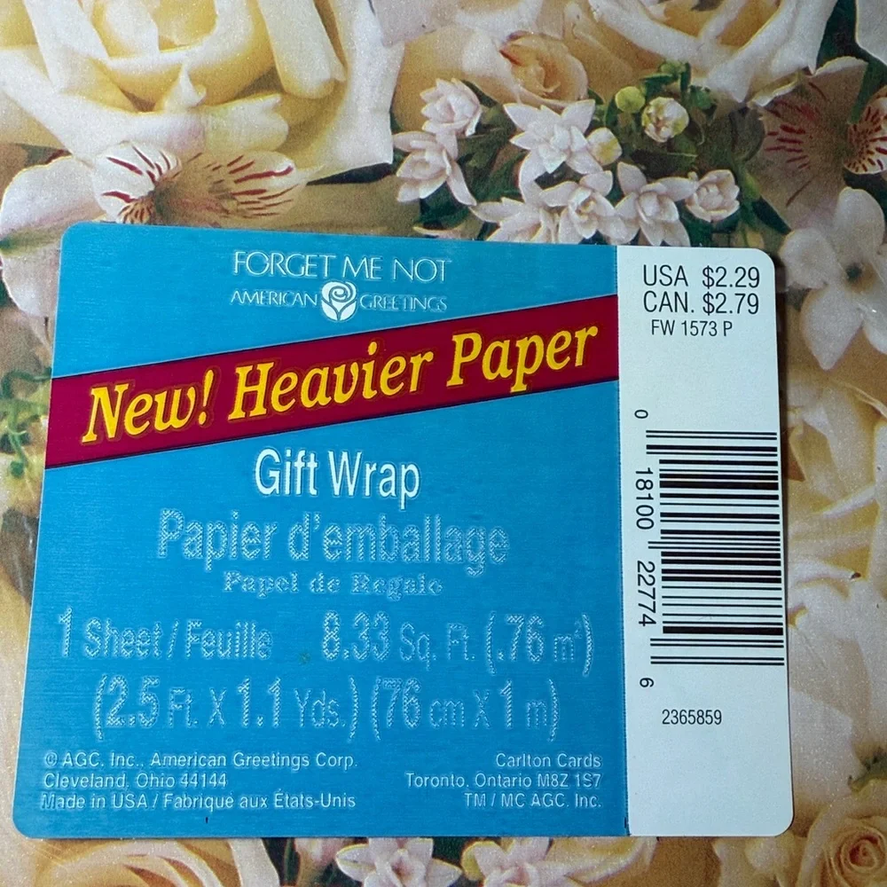 5/$25 VINTAGE Wedding Wrapping Paper Roses Flowers
